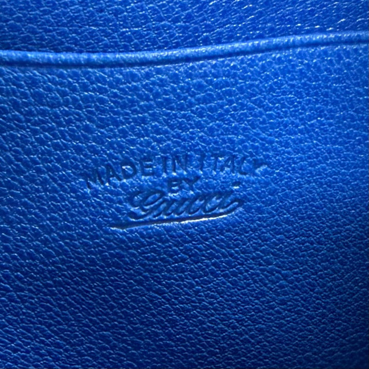 Excellent GUCCI Purse Lila Round zip wallet blue leather mens 867318
