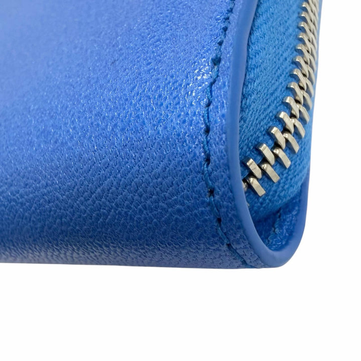 Excellent GUCCI Purse Lila Round zip wallet blue leather mens 867318