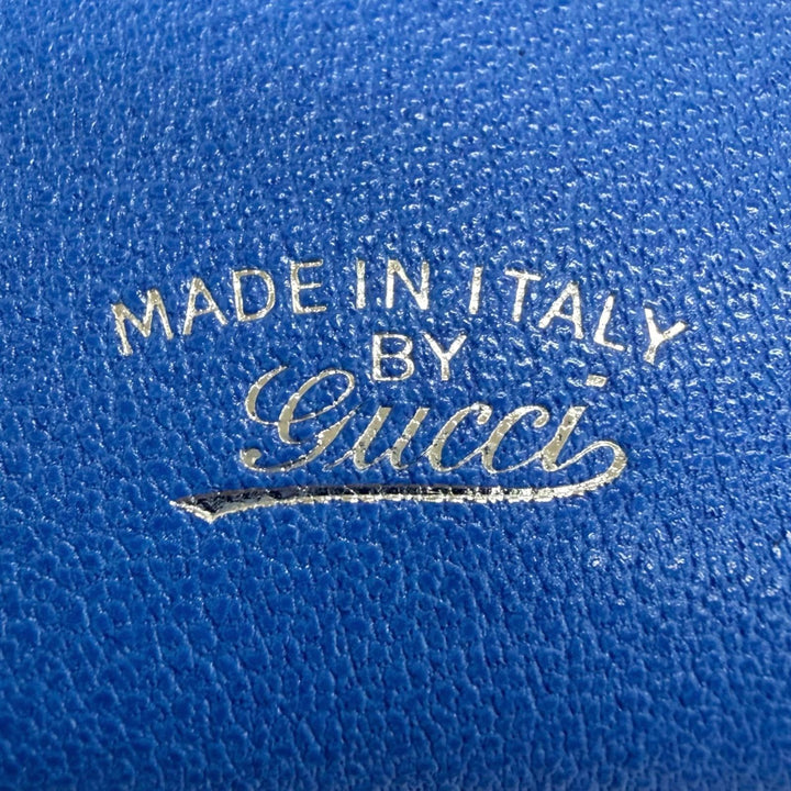 Excellent GUCCI Purse Lila Round zip wallet blue leather mens 867318