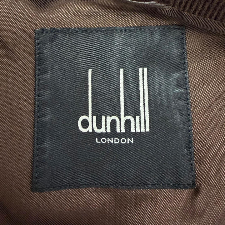 Excellent Dunhill leather jacket Double-zip ribbed knit Brown Sheep leather mens