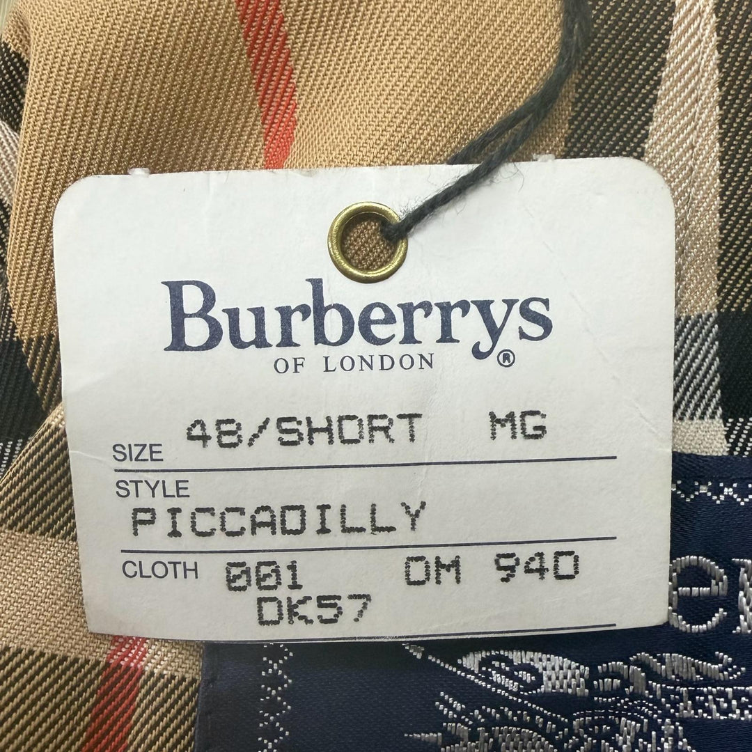 Excellent Burberrys coat Reverse Nova Check Pattern Deadstock light beige