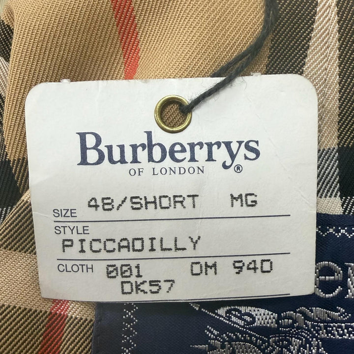 Excellent Burberrys coat Reverse Nova Check Pattern Deadstock light beige