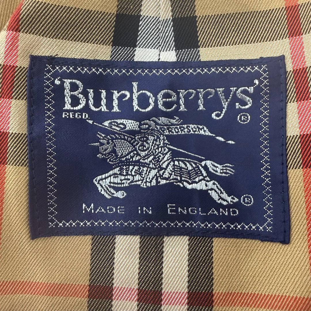 Excellent Burberrys coat Reverse Nova Check Pattern Deadstock light beige