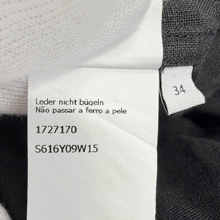 Excellent LOEWE Paulas Ibiza one piece Anagram Leather Patch linen 34 S616Y09W15