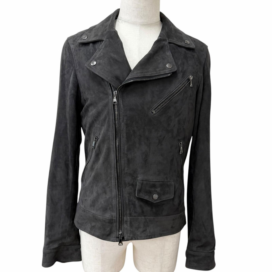 Great EMMETI Leather jacket CORBY Suede leather double Anthracite