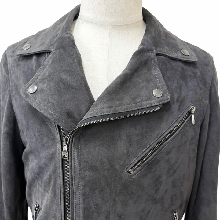 Great EMMETI Leather jacket CORBY Suede leather double Anthracite