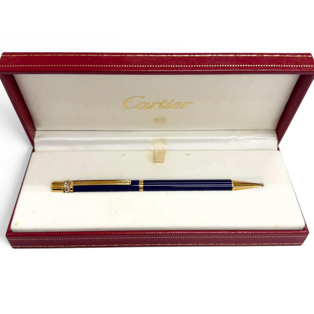 Great Cartier Ballpoint pen Trinity Twist Type Navy mens