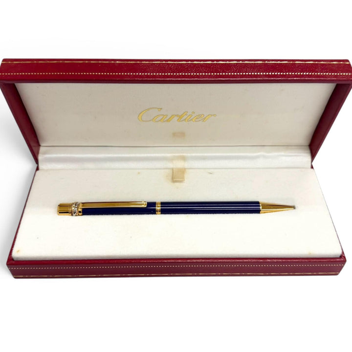 Great Cartier Ballpoint pen Trinity Twist Type Navy mens