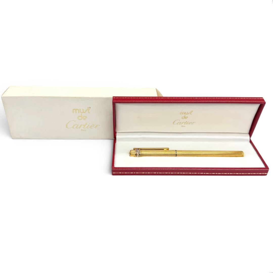 Very Good Cartier fountain pen Must de Cartier Trinity Stripe Pattern