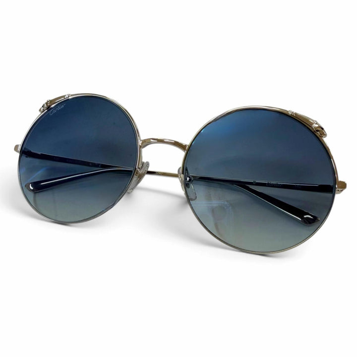 Pristine Cartier sunglasses PANTHERE Round Shape Eyewear Silver mens CT0149S