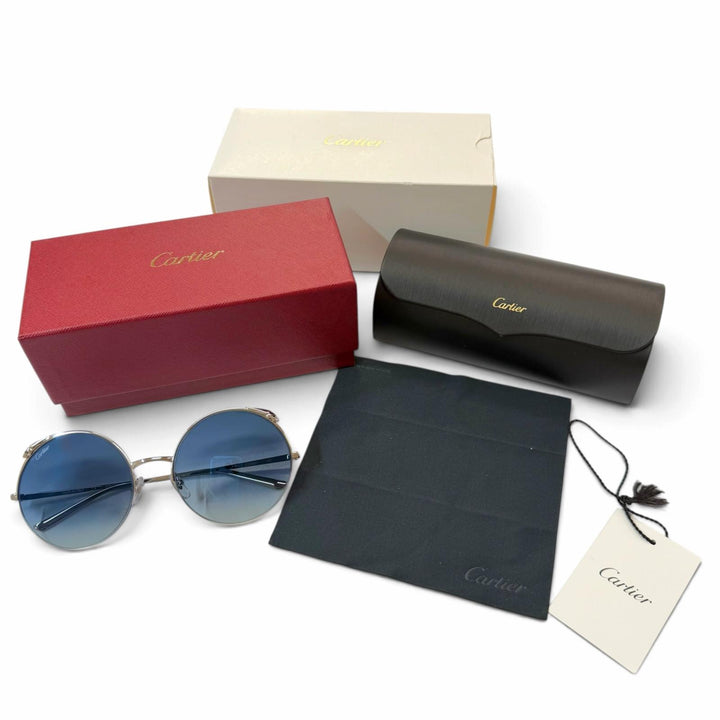 Pristine Cartier sunglasses PANTHERE Round Shape Eyewear Silver mens CT0149S