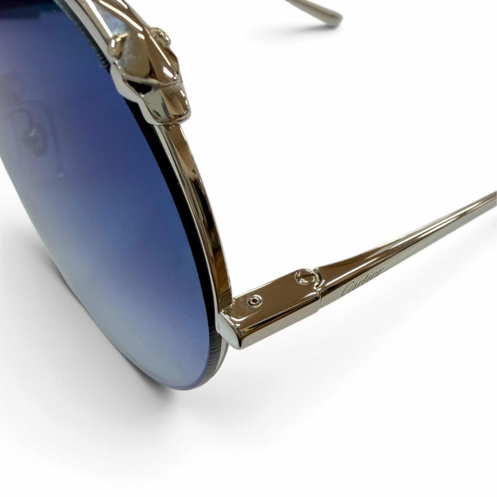 Pristine Cartier sunglasses PANTHERE Round Shape Eyewear Silver mens CT0149S