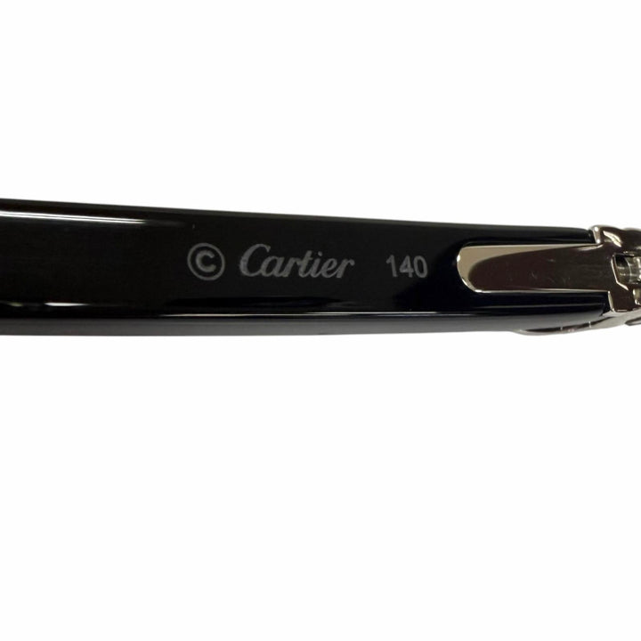 Pristine Cartier sunglasses C logo square lens rimless black