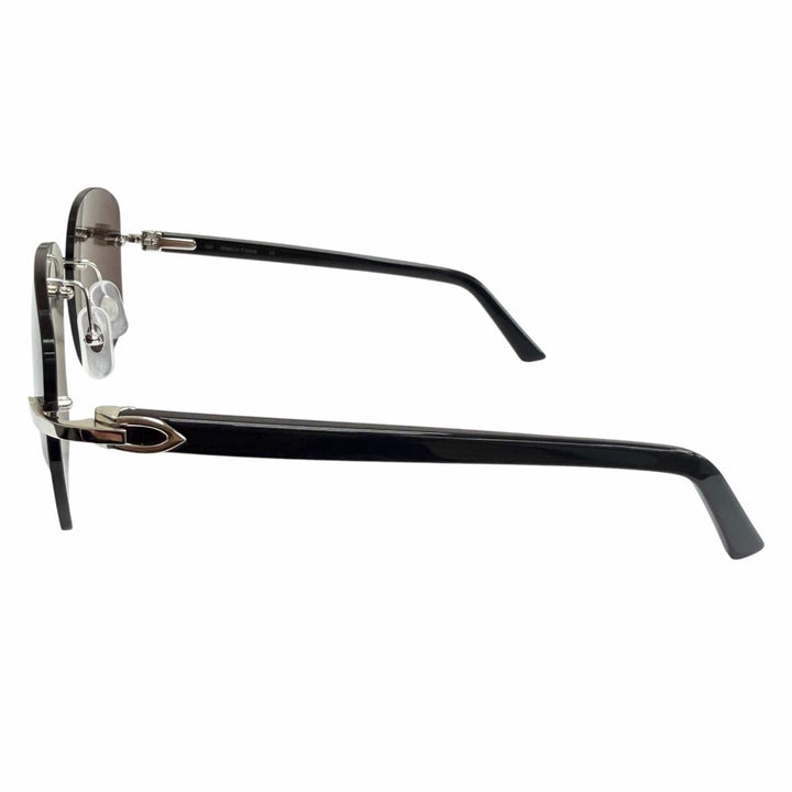 Pristine Cartier sunglasses C logo square lens rimless black