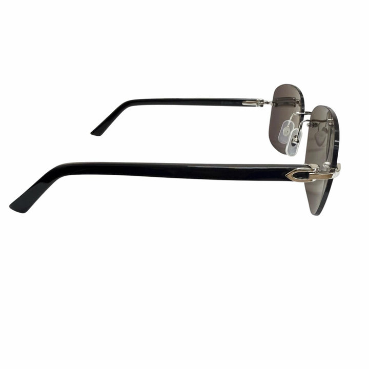 Pristine Cartier sunglasses C logo square lens rimless black