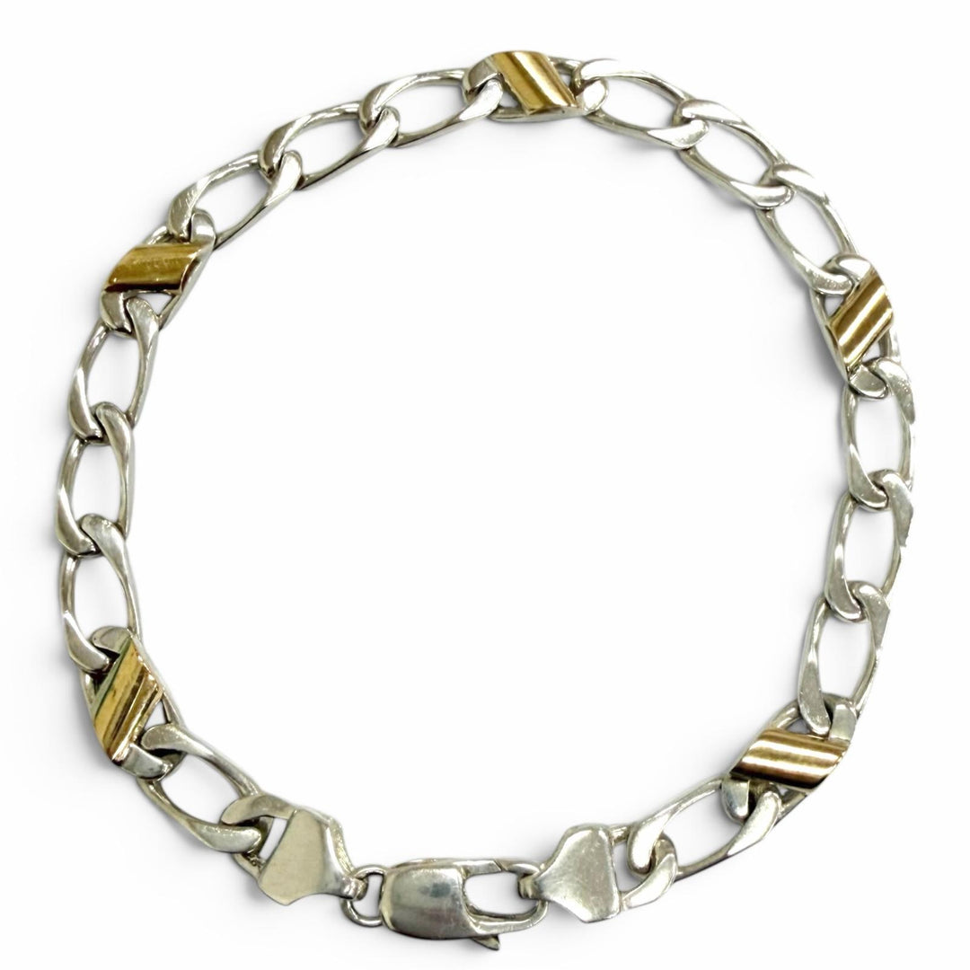 Great TIFFANY&Co. bracelet Figaro Chain Silver SV925 mens