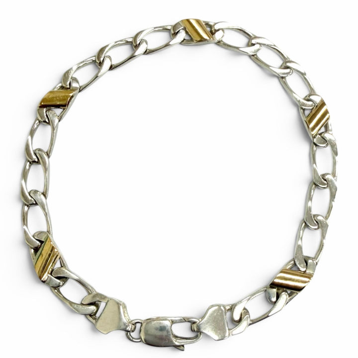 Great TIFFANY&Co. bracelet Figaro Chain Silver SV925 mens