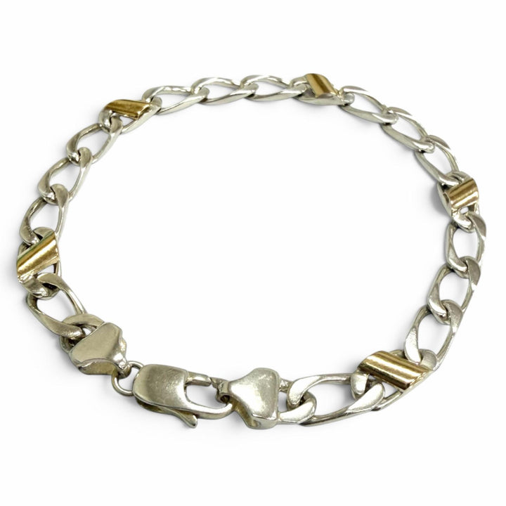 Great TIFFANY&Co. bracelet Figaro Chain Silver SV925 mens