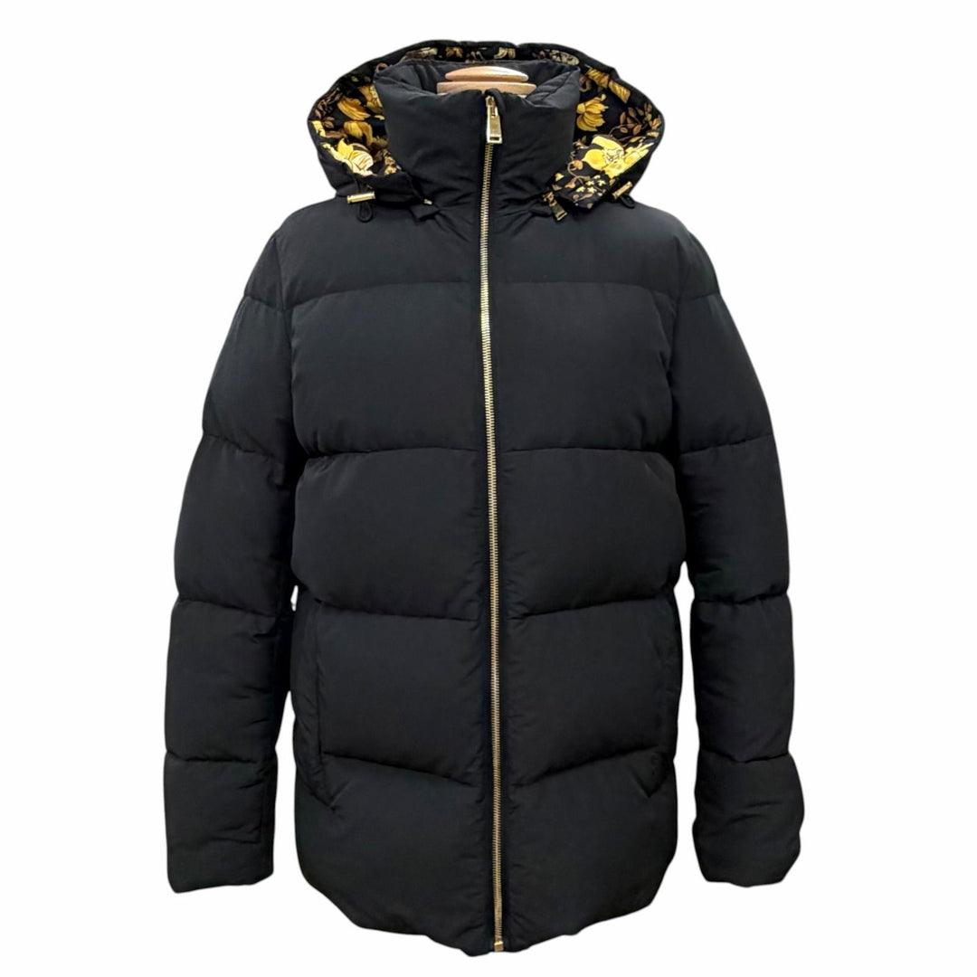 Great VERSACE Down jacket Hooded lining with baroque pattern, zip-up. 36 1002793