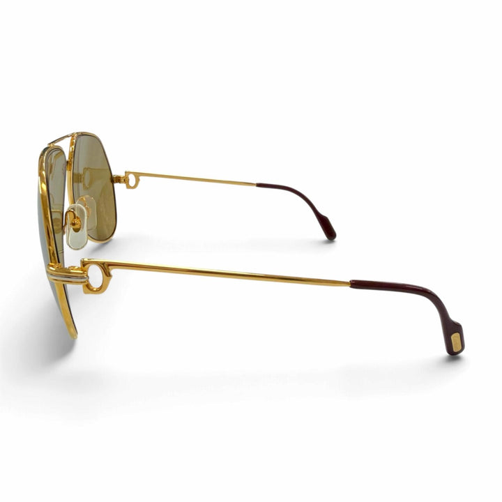 Great Cartier sunglasses Trinity Double-bridge teardrop eyewear gold mens