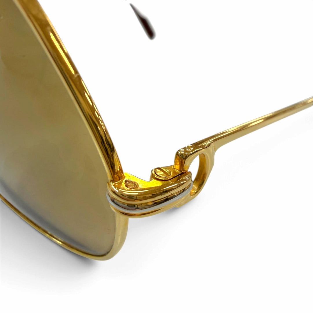 Great Cartier sunglasses Trinity Double-bridge teardrop eyewear gold mens