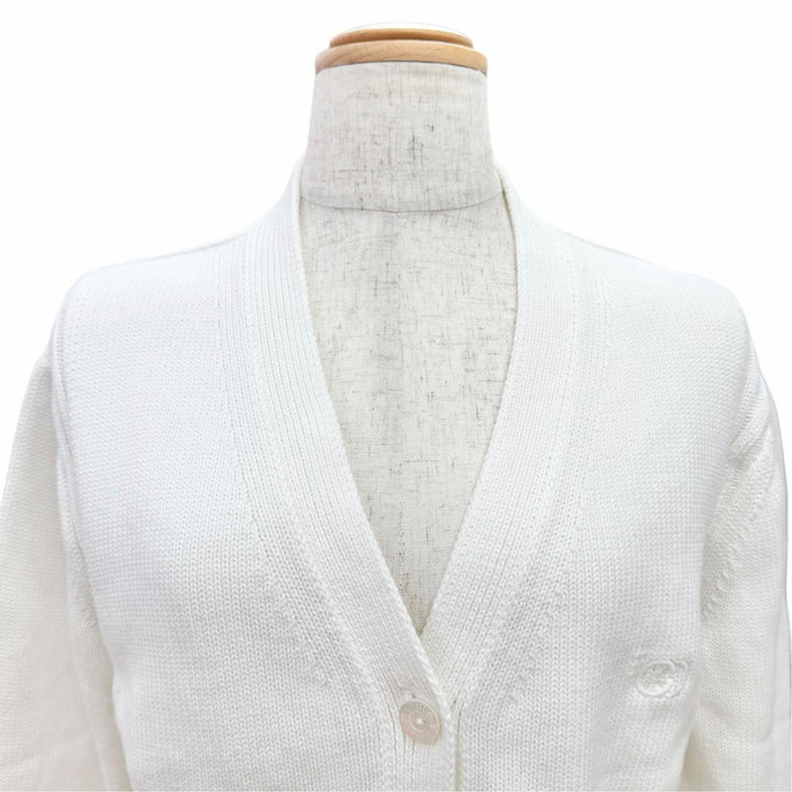 Great GUCCI cardigan Interlocking G Embroidery V-Neck Cropped Knit M 856136