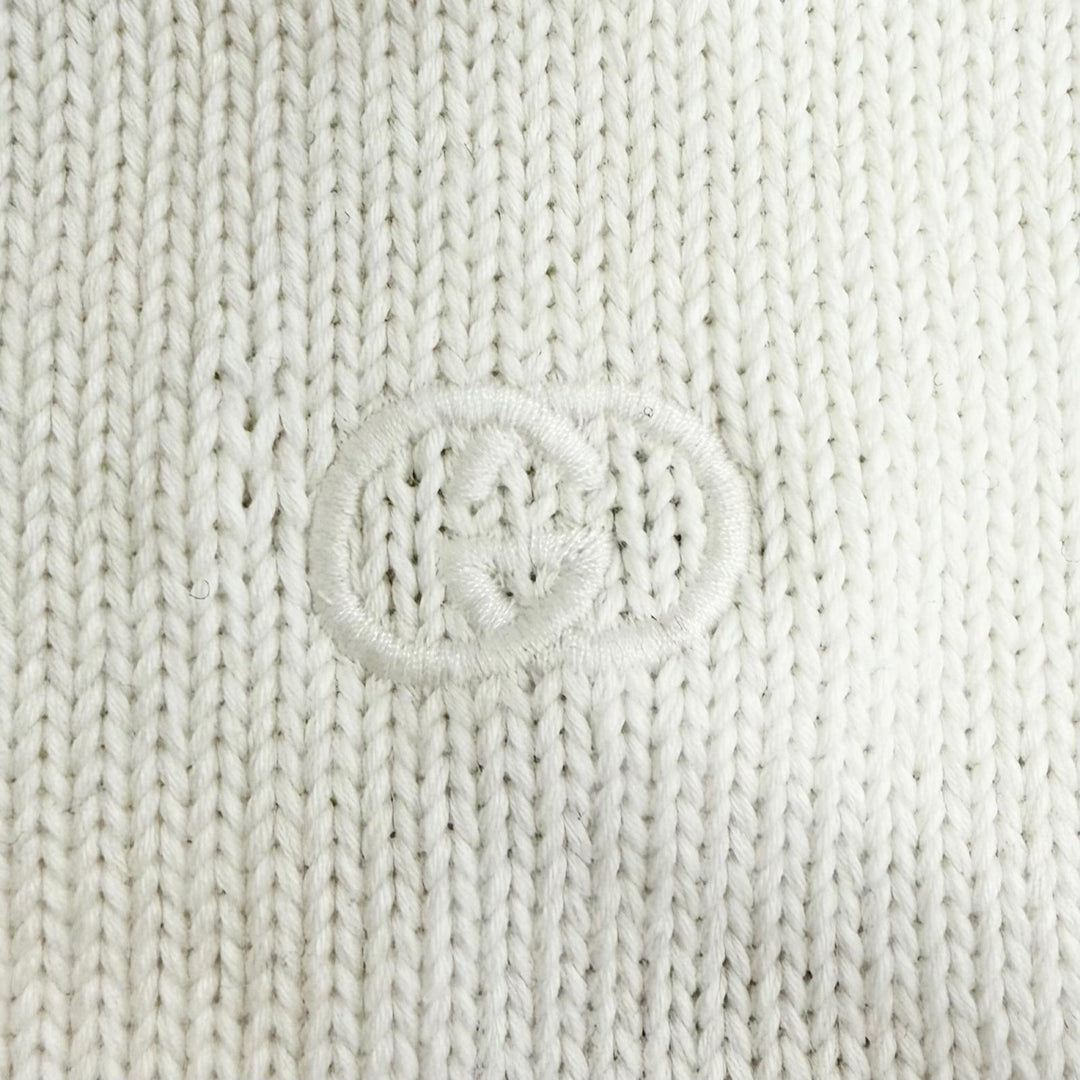 Great GUCCI cardigan Interlocking G Embroidery V-Neck Cropped Knit M 856136