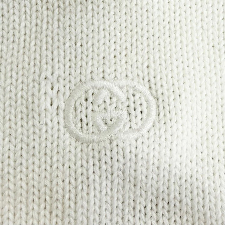 Great GUCCI cardigan Interlocking G Embroidery V-Neck Cropped Knit M 856136