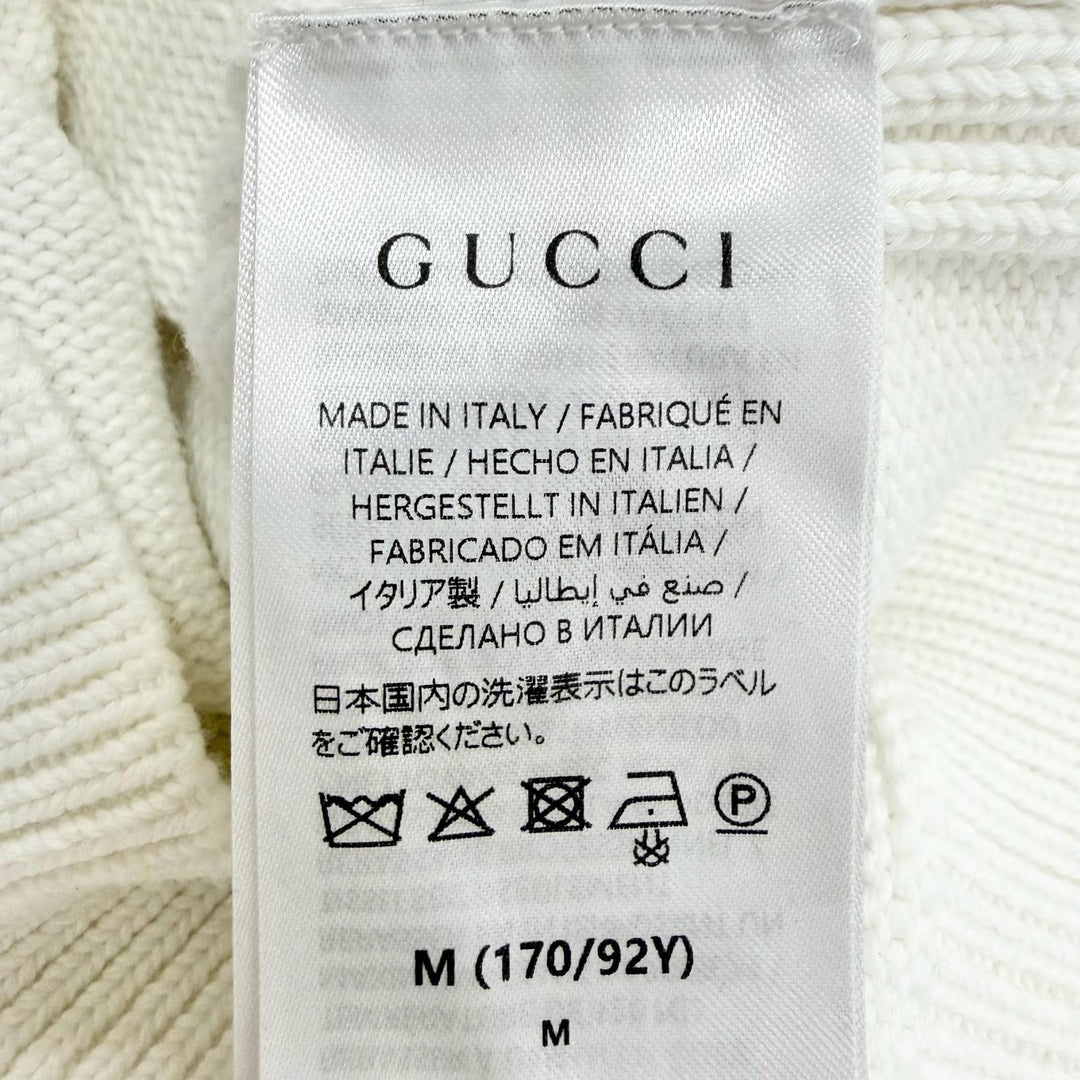 Great GUCCI cardigan Interlocking G Embroidery V-Neck Cropped Knit M 856136