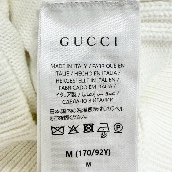 Great GUCCI cardigan Interlocking G Embroidery V-Neck Cropped Knit M 856136