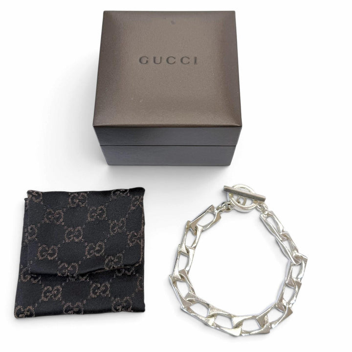 Very Good GUCCI bracelet Figaro Tom Ford Silver 925 mens 19