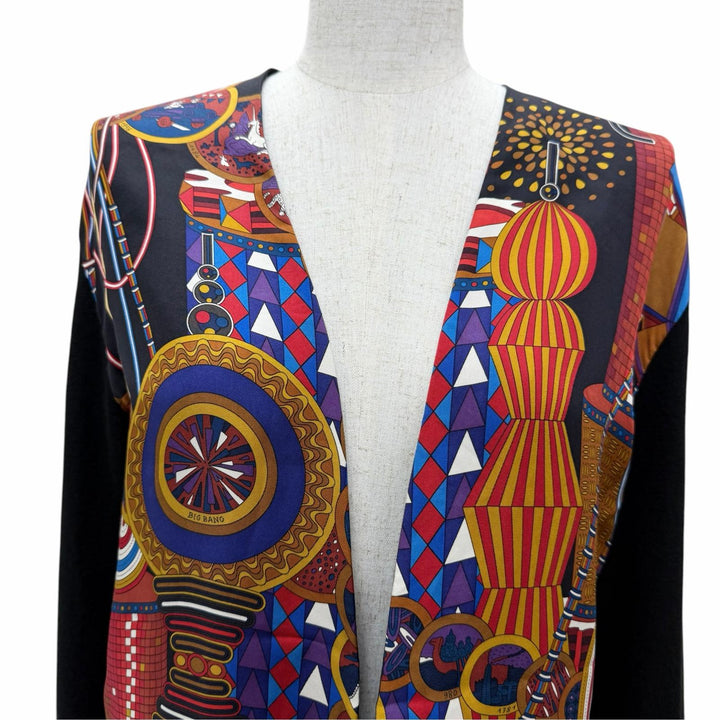Excellent HERMES knit LE LABORATOIRE DU TEMPS Twillaine Valuse Design silk 36