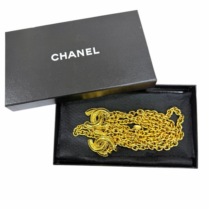Great CHANEL belt COCO Mark Chain gold metal Women 6051