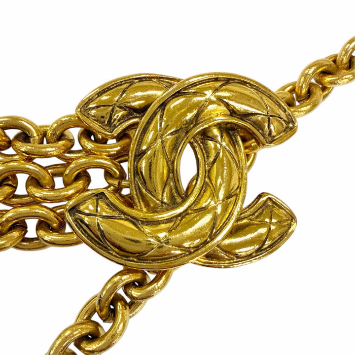 Great CHANEL belt COCO Mark Chain gold metal Women 6051