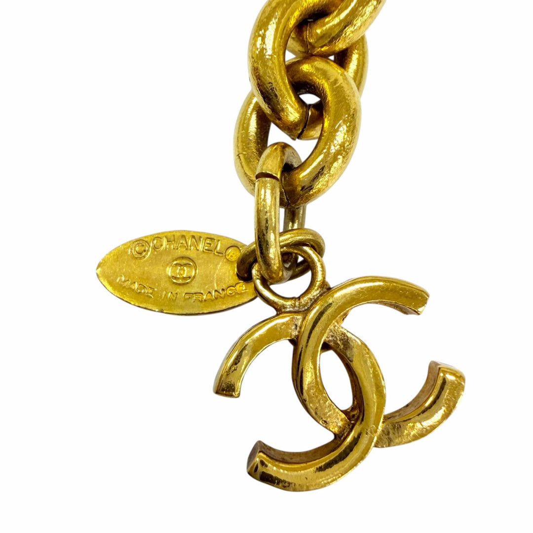 Great CHANEL belt COCO Mark Chain gold metal Women 6051