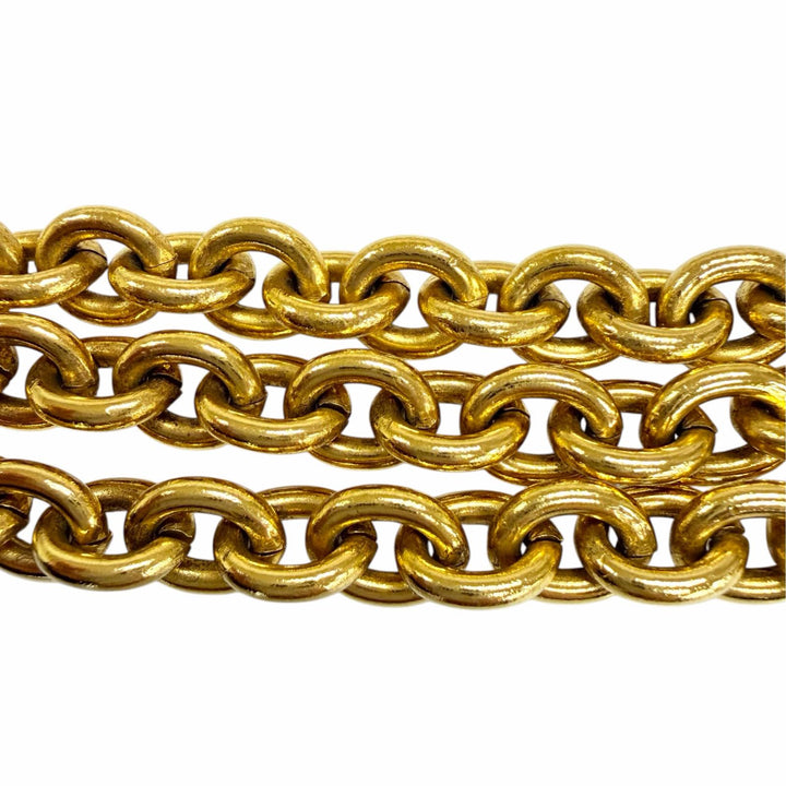 Great CHANEL belt COCO Mark Chain gold metal Women 6051