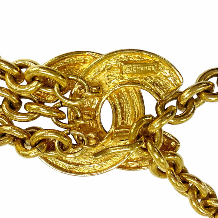 Great CHANEL belt COCO Mark Chain gold metal Women 6051