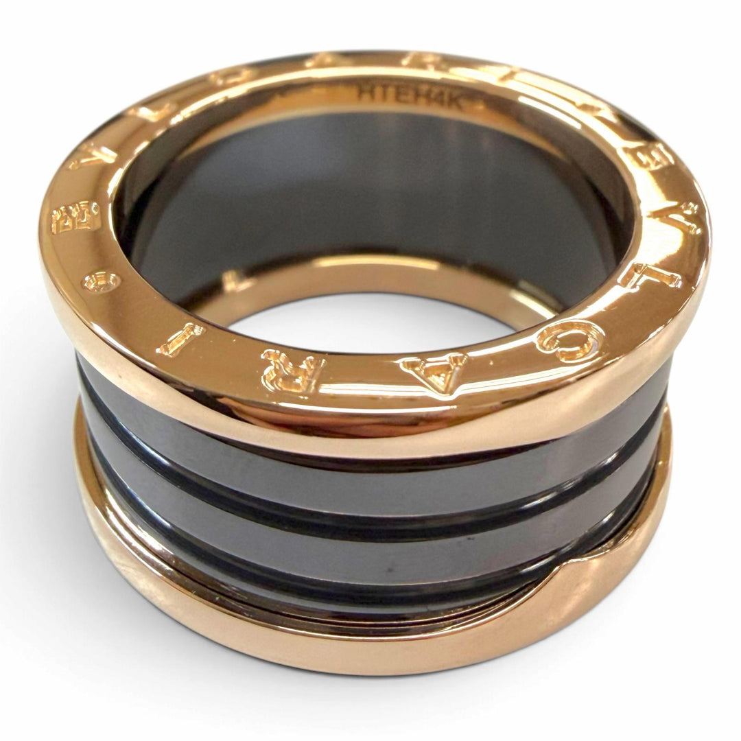 Excellent BVLGARI Ring ring Be Zero One 4 Band Pink gold 750 mens 59