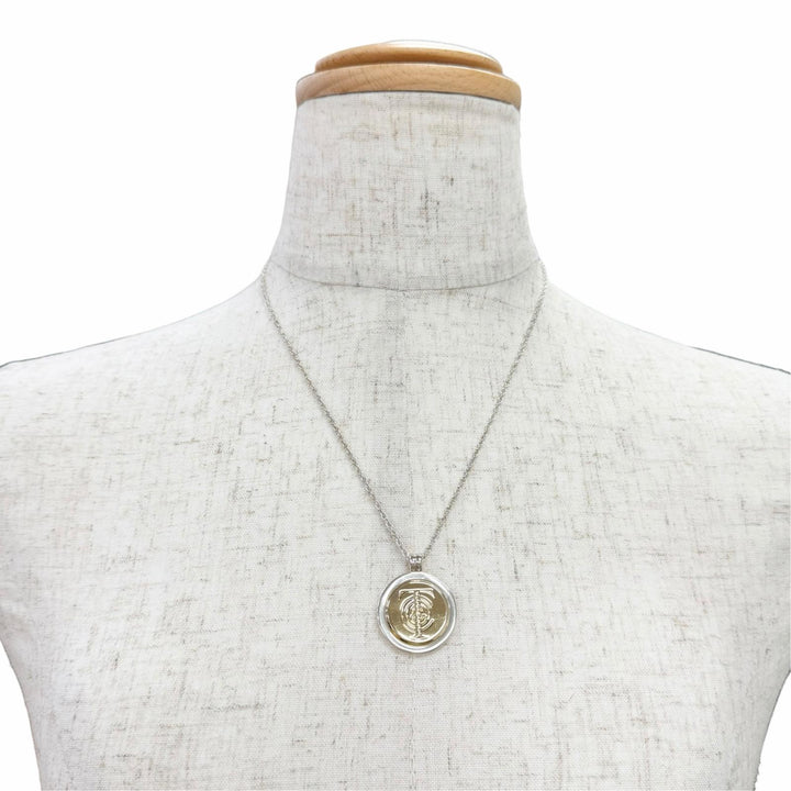 Great TIFFANY&Co. Necklace T&C Coin Combination Necklace Silver 925 750 K18
