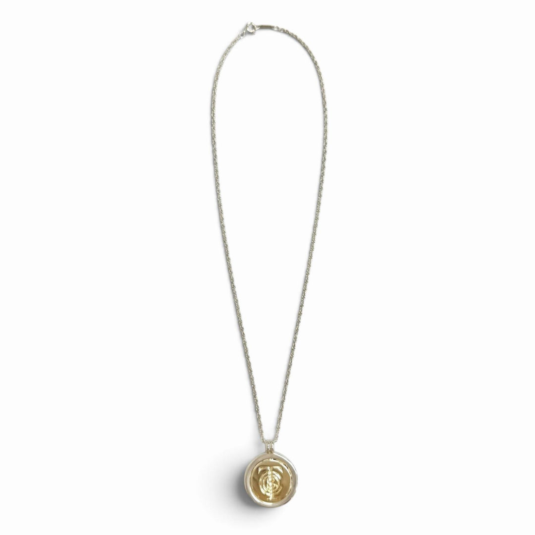 Great TIFFANY&Co. Necklace T&C Coin Combination Necklace Silver 925 750 K18