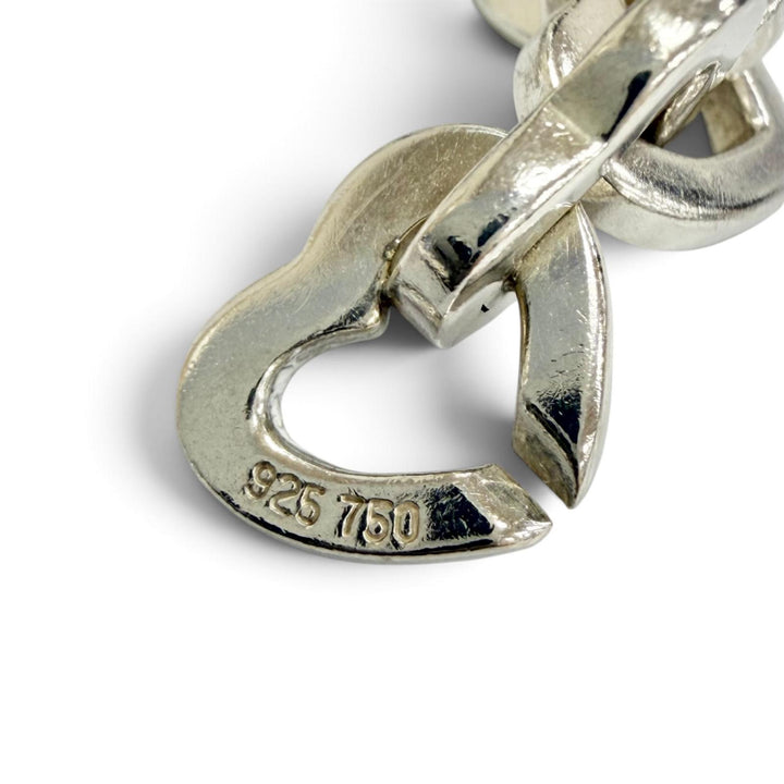 Great TIFFANY&Co. bracelet Heart Link Bure Rubbed T Accessories Silver 925 750