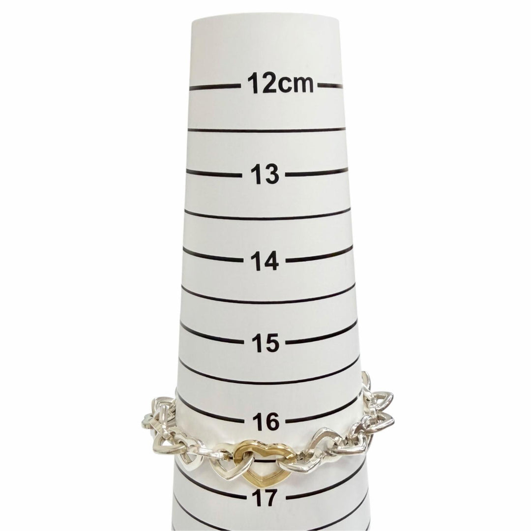 Great TIFFANY&Co. bracelet Heart Link Bure Rubbed T Accessories Silver 925 750