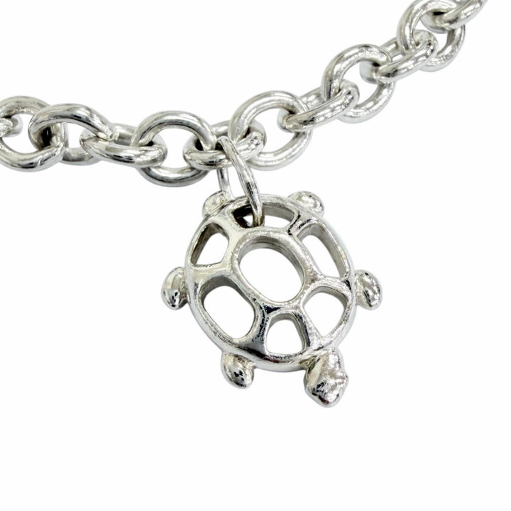 Great TIFFANY&Co. 4 Charm Bracelet Butterfly Dragonfly Turtle Bee Silver 925
