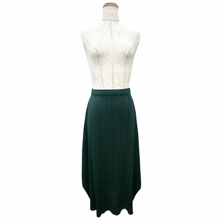 Excellent PLEATS PLEASE Pleated skirt MONTHLY Hem design: Long green Women 3