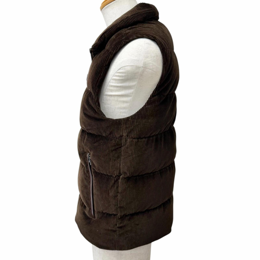 Excellent MONCLER Down vest ACRAB GILLET Corduroy leather logo patch