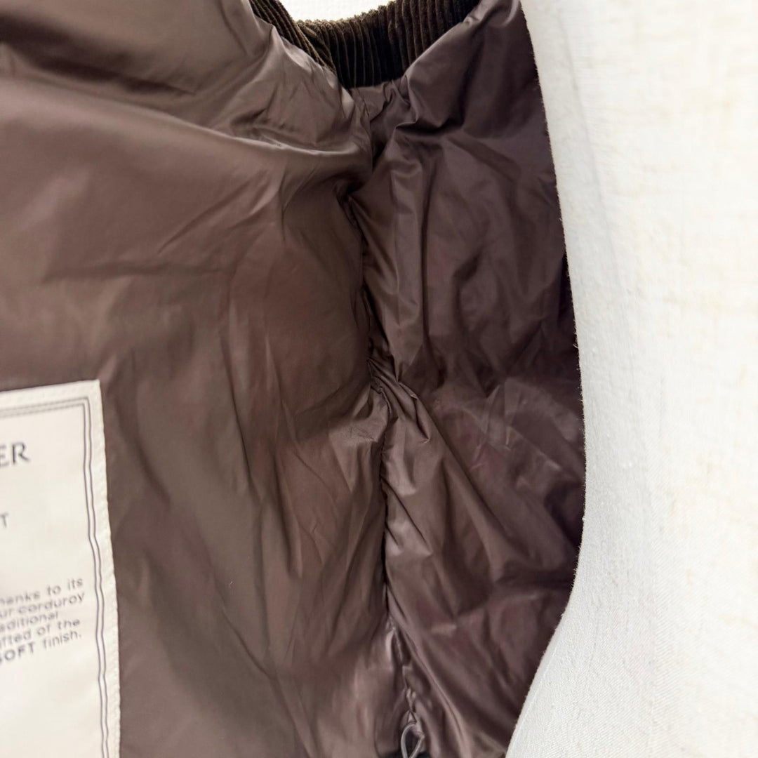 Excellent MONCLER Down vest ACRAB GILLET Corduroy leather logo patch