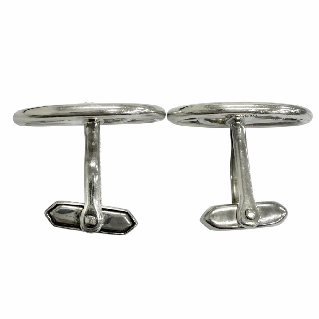Very Good GUCCI Cufflinks cufflinks Horsebit Circle Silver SV925 mens