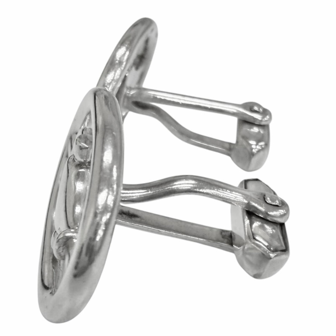 Very Good GUCCI Cufflinks cufflinks Horsebit Circle Silver SV925 mens