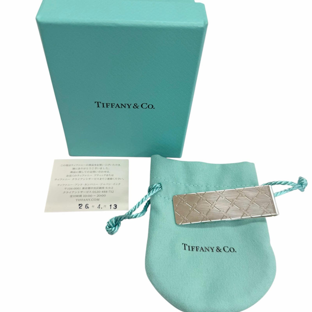 Great TIFFANY&Co. Money clip T Collection Bill Clip Silver AG925 mens