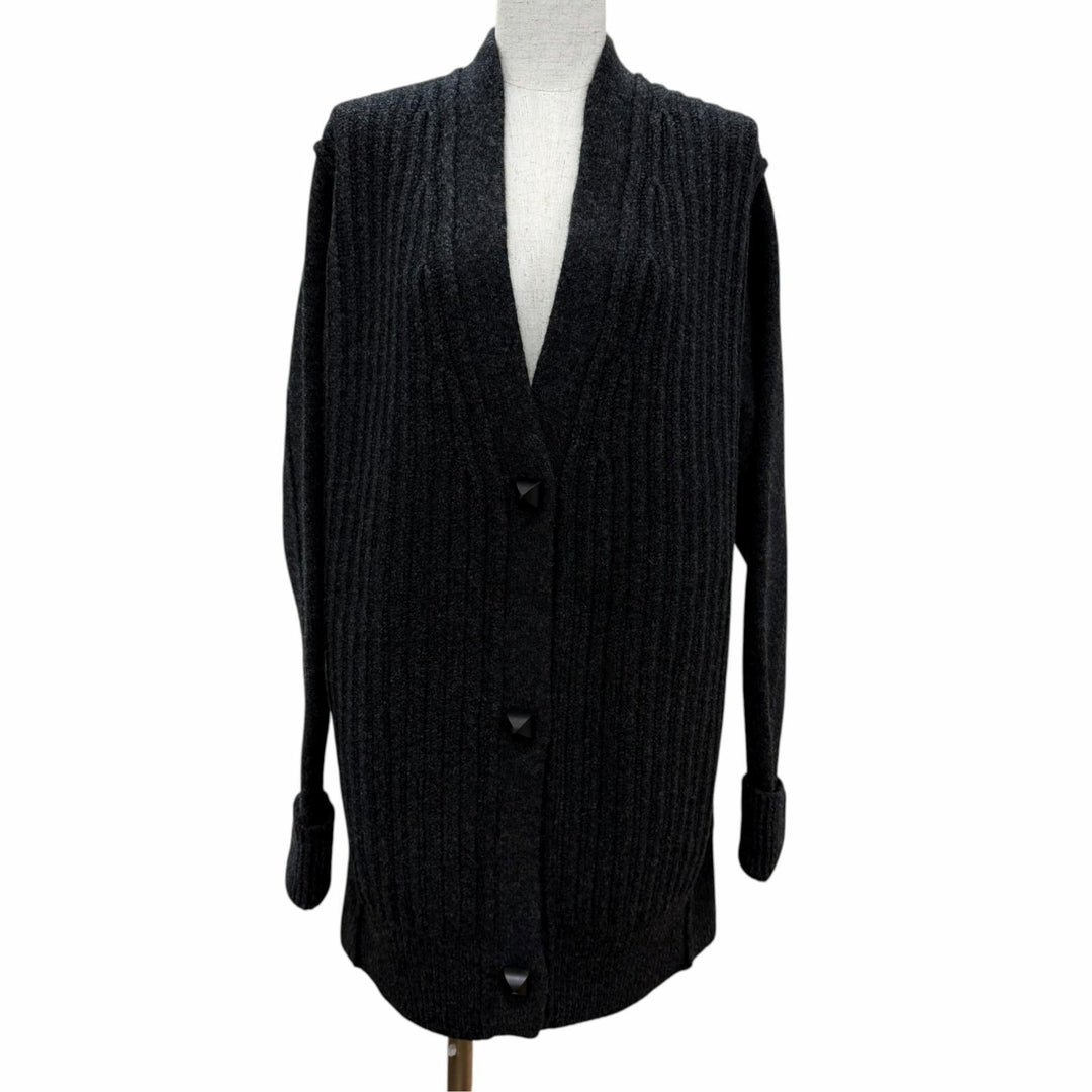Excellent HERMES cardigan Cardigan epais manches longues Medor Button Long 36